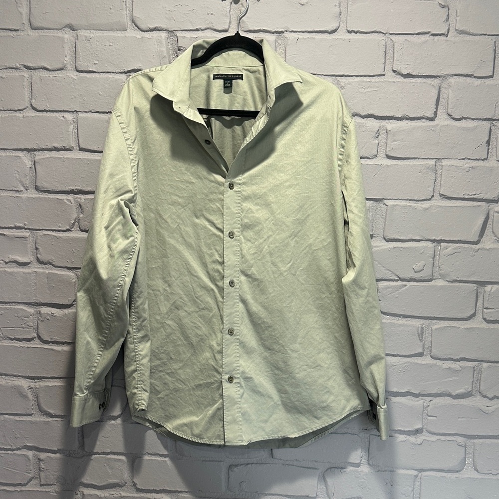 NWOT BANANA REPUBLIC Men's Light Green Button-Up Shirt size L
